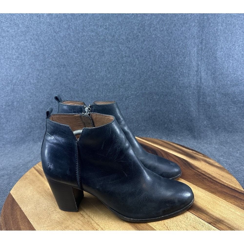 Frye Boots Womens 8.5 Meghan Ankle Bootie Black Round Toe Block Heels 3476790